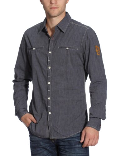 No excess Herren Hemden/ Freizeit Langarm Hemd/580410701, Gr. 50 (L), Grau (25) Preisvergleich