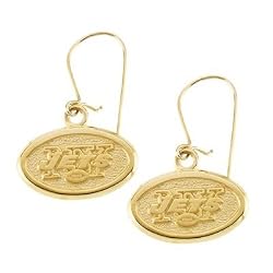 14K Yellow New York Jets NFL Logo Dangle Earrings
