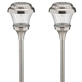 Malibu One-Light Outdoor Solar-Powered Walk Lights, Pewter Metal, 2-Pack #LZ1101P2