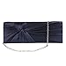 Damara Womens Graceful Interlacing Pleats Satin Clutch Evening Bag