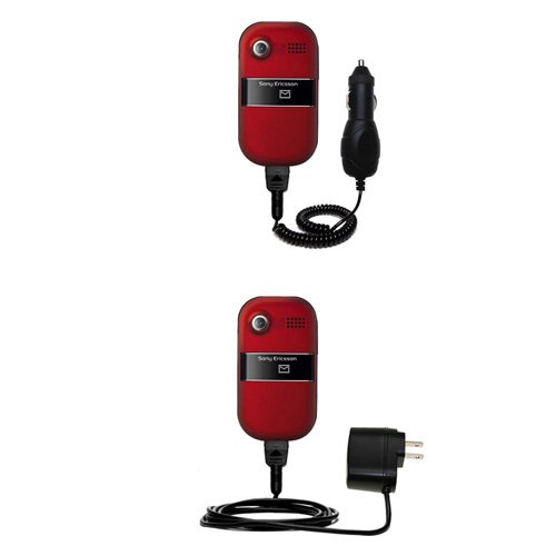 Essential Kit for the Sony Ericsson z320a - includes Car and Wall Charger with Rapid Charge Technology - Gomadic Brand w/ TipExchange Technology