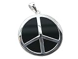 Onyx World Peace Pendant, 925 Sterling Silver