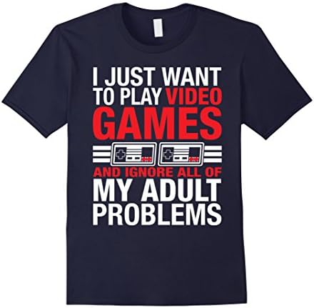 Men's I JUST WANT TO PLAY VIDEO GAMES Medium Navy