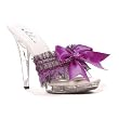 5 Inch Cute Sandals Slip On Shoes Womens Lace Upper Strap Purple