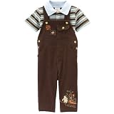Newborn Boys' Classic Poohâ„¢ Short-Sleeve Overalls Set - Brown