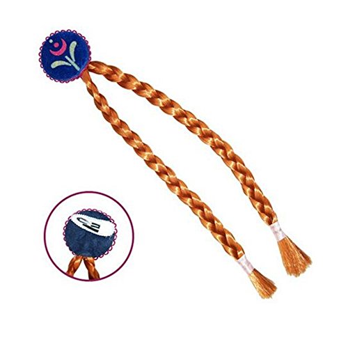 Imagen 3 de Frbelle® Vestido de Princesa con 3 Piezas de Peluca Tiara Diadema Varita Mágica Disfraz de Carnaval Cumpleaños Fiesta Cosplay Halloween para Niñas de 2 3 4 5 6 8 Años