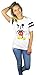 Disney Womens Mickey Mouse Varsity Football Tee Large Hugs White