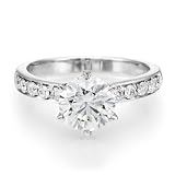 3/4 ct. Round Diamond Solitaire Engagement Ring in 14k White Gold - Free Resize