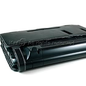 BLACK LEATHER NETBOOK Carrying POUCH CASE Cover Sleeve