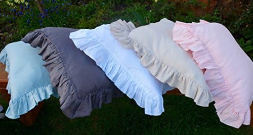 Ruffled Linen Throw Pillow / Cushion Cover - Gorgeous shabby Chic!