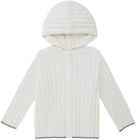 JoJo Maman Bebe Baby Boys' Rib Hooded Cardigan (Baby)-Natural