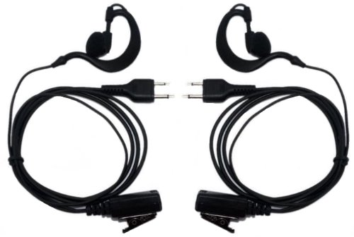2 X Zhsupershop Clip-Ear G-shape Headsets / Earpieces for Midland/Alan Radio G8 M99 75-810 GXT700 LXT480 2-pin Jack