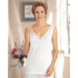 Women's Cuddl Duds Medallion Lace Camisole, White, Large