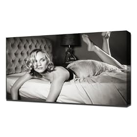 diane-kruger-37067 - Impression De Toile Artistique - Taille Du Cadre 60x90cm - Tr�s haute Qualit� - Emball� Avec Du Mat�riel Professionnel Dans Un Solide Cadre De 5cm Pr�t � �tre Accroch�.
