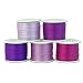 2mm Silk Ribbon Set - Five 10 meter spools - 55 yds - Purple Shades - Threadart - 4 Sizes - 50 Colors