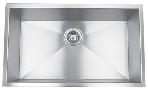 Yosemite Home Decor MAGRA3219C 16-Gauge Stainless Steel Undermount Single Square Bowl Sink, 32-by-18-7/8-by-10-1/4-Inch, Satin