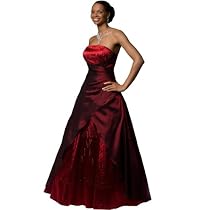 CRUSZ Exklusives Abendkleid Ballkleid mit Perlenbestickung "Star", Weinrot