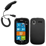 Black Silicone Skin / Case / Cover & Car Charger for Samsung Focus / SGH-I9 ....