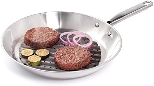 (Set/2) Chef Tony Grilling Grates Healthy Stovetop Cookware - 7" &amp; 8.75"