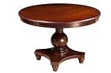 Round Dining Table with Round Ball Design Bottom in Merlot Finish