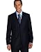 CLASSIC 2PC 3 BUTTON BLACK PINSTRIPE MENS SUIT BY: TESSORI UOMO. SUPER 150'S EXTRA FINE ITALIAN WOOL HAND MADE + FREE Shirt and Tie