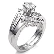 CZ Sterling Silver Wedding Ring Set