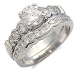 1.96 ct. tw. CZ Engagement and Wedding Ring Set