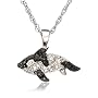 Sterling Silver Black and White Diamond Whale Pendant
