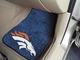 Caseys Distributing 4610405717 Denver Broncos Printed Carpet Car Mat 2 Piece Set