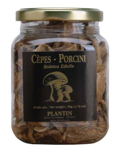 Plantin Delices French imported Dry Porcini (Cepes) Mushrooms 1.8 oz jar by Plantin Delices