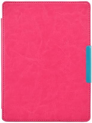 Premium Ultra Thin Leather Cover Built-in Magnetic Closure with Auto Wakeup Sleep Mode for Kobo Aura HD eReader (Rose)