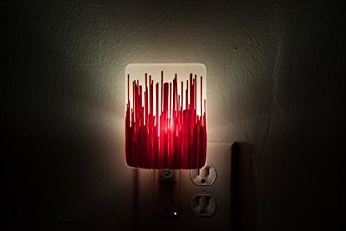 Red and Clear Matte Finish Auto LED Glass Shade Night Light