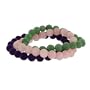 Genuine Amethyst Quartz 8mm Bead Stretch Bracelet Set