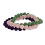 GENUINE AMETHYST QUARTZ 8MM BEAD STRETCH BRACELET SET!