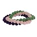 Genuine Aventurine, Rose Quartz, Amethyst Stone 8mm Bead Stretch Bracelet Set