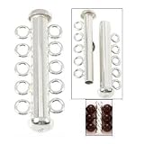 5 Strand Tube Clasp Sterling Silver Necklace Bracelet