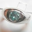 14K White Gold Blue Diamond Man's Ring
