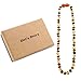 Baltic Amber Teething Necklace for Baby (Unisex)(Multicolor)(13 Inches) - Baby Gift Sets - Natural Anti Inflammatory Beads.Teething Pain Reduce Properties