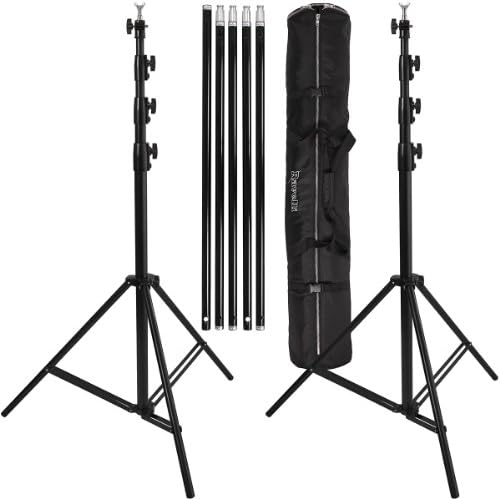 Ravelli ABSL Heavy Duty Photo Video Backdrop Stand Extra Large at 13' Tall and 15' Wide Also can be Dual Air Cushioned 13' Light Stands or use for Banner, Balloon Arch, Projector Screen, Room Divider