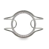 Eve's Addiction Sterling Silver Diamond Cubic Zirconia O Bangle Bracelet