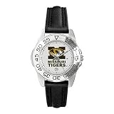 Missouri Tigers Suntime Ladies Sports Watch w/ Leather Band - NCAA College Athletics