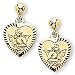 The Perfect 14K Yellow Gold Heart with Angel Pierced Earrings