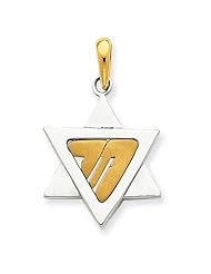 14k Gold Two-tone Star of David Pendant