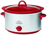 Rival SCV400-R 4-Quart Oval Crock Pot Slow Cooker, Red