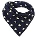 niceeshop(TM) Soft Pure Cotton Baby Bibs with Button Closure (Dark Blue and Five Stars)