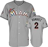 Hanley Ramirez Jersey: Miami Marlins #2 Road Grey Authentic Cool Base&Atilde;&cent;"&Acirc;&cent; Jersey with Marlins Park Inaugural Season Patch