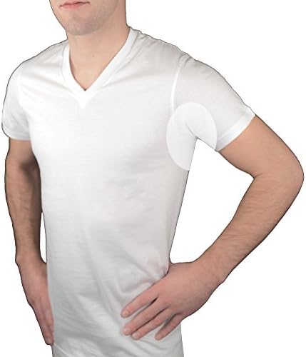 V-Neck Undershirt: Heavy Underarm Sweat Resistant Pads (Large)