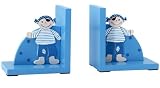 Wooden Blue Pirate Bookends