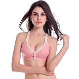 ブラジャー　授乳 マタニティウェア　ノンワイヤ　前開きブラ　運動風スタイル　下着　簡単に授乳タイプ！お肌にやさしい授乳バラジャー！ (36/80 B-Cカップル用, ピンク)