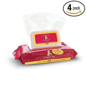 Canus Li\’l Goat\’s Milk Baby Wipes, 80-Count Packet (Pack of 4)